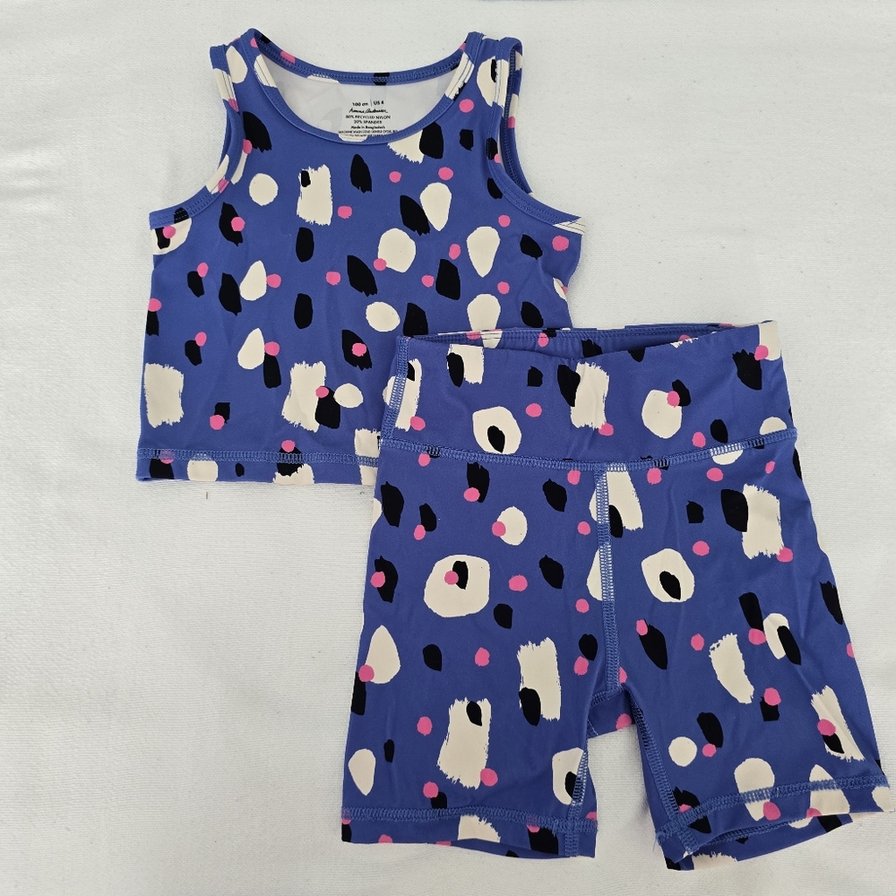 4T Hanna Girls Active Made to Stretch Tank and Shorts Set Purple